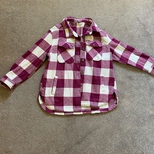 Warm pink plaid shacket